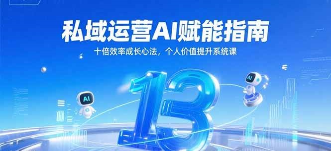 私域运营AI赋能指南，十倍效率成长心法，个人价值提升系统课-三石资源库
