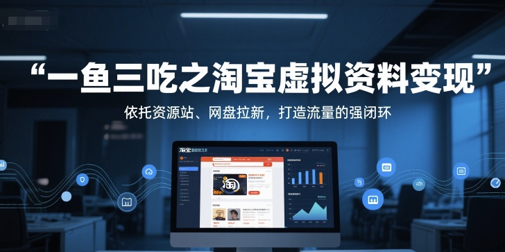 一鱼三吃之淘宝虚拟资料变现，依托资源站、网盘拉新，打造流量的强闭环-三石资源库