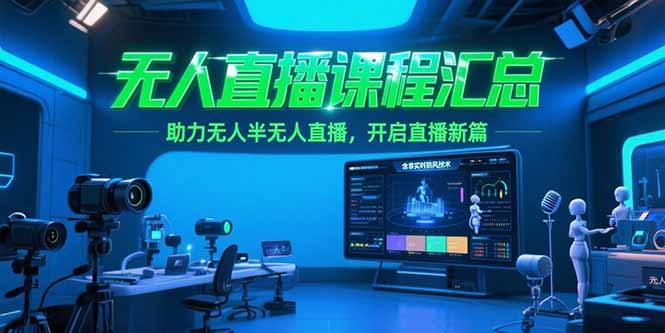 （15218期）无人直播课程汇总，含非实时防风技术，助力无人半无人直播，开启直播新篇-三石资源库
