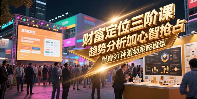（15219期）财富定位三阶课，趋势分析加心智抢占，附赠91种营销策略模型-三石资源库