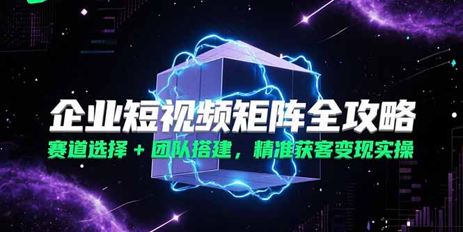 （15242期）企业短视频矩阵全攻略，赛道选择+团队搭建，精准获客变现实操-三石资源库
