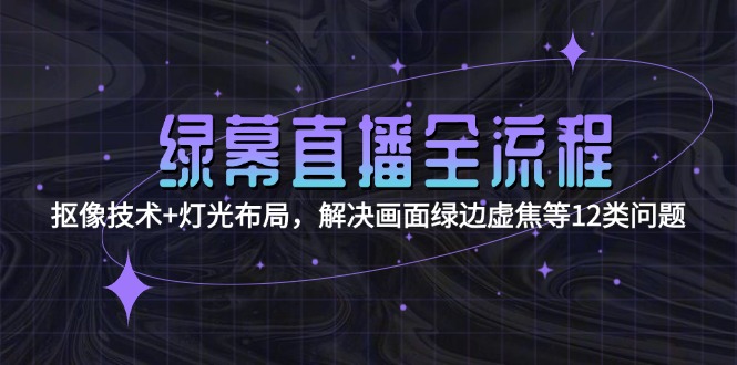 （15044期）绿幕直播全流程：抠像技术+灯光布局，解决画面绿边虚焦等12类问题-三石资源库