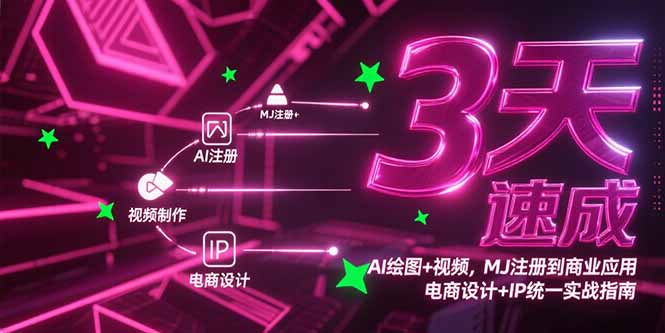 （15245期）3天速成AI绘图+视频，MJ注册到商业应用，电商设计+IP统一实战指南-三石资源库
