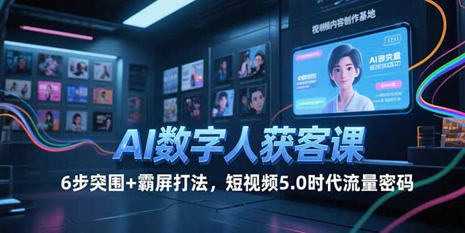 （15247期）AI数字人获客课，6步突围+霸屏打法，短视频5.0时代流量密码-三石资源库