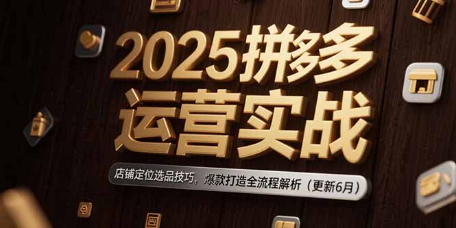 （15235期）2025拼多多运营实战：店铺定位选品技巧，爆款打造全流程解析（更新6月）-三石资源库
