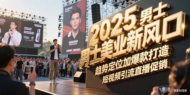 （15190期）2025男士美业新风口，趋势定位加爆款打造，短视频引流直播促销-三石资源库