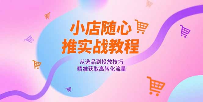 （15205期）小店随心推实战教程，从选品到投放技巧，精准获取高转化流量-三石资源库
