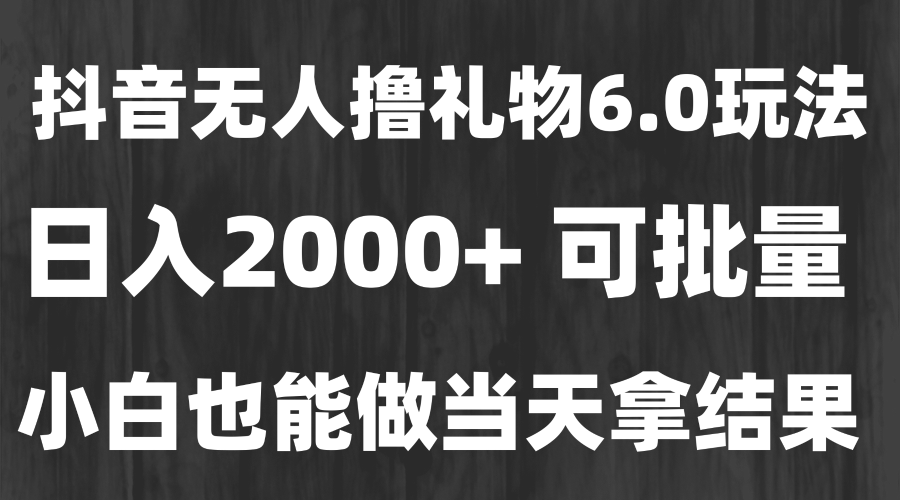 （15250期）最新风口暴力撸金技术，无人撸礼物，长期稳定 一天收益2000+，小白当天…-三石资源库