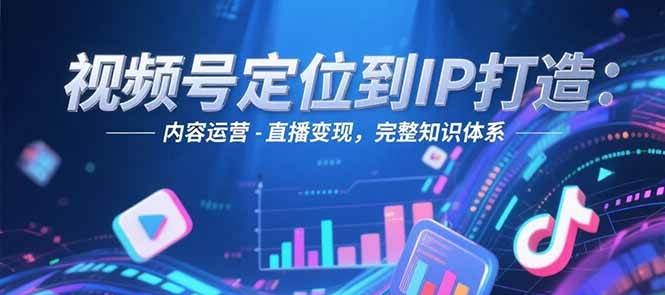 视频号定位到IP打造：账号搭建-内容运营-直播变现，完整知识体系-三石资源库