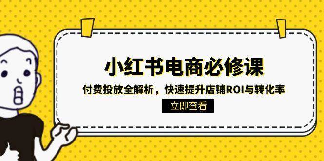 小红书电商必修课：付费投放全解析，快速提升店铺ROI与转化率-三石资源库
