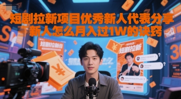 短剧拉新项目优秀新人代表分享新人怎么月入过1W的诀窍-三石资源库