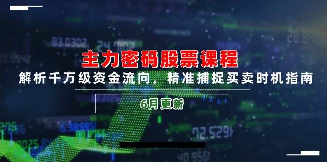 主力密码股票课程，解析千万级资金流向，精准捕捉买卖时机指南（6月更新）-三石资源库