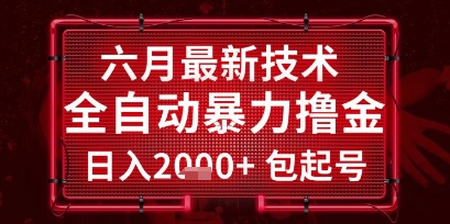 六月最新技术全自动暴力撸金，稳定日入2k+包起号，长期稳定【揭秘】-三石资源库