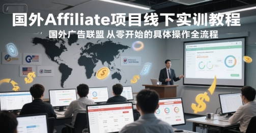 国外Affiliate项目线下实训教程，国外广告联盟从零开始的具体操作全流程-三石资源库