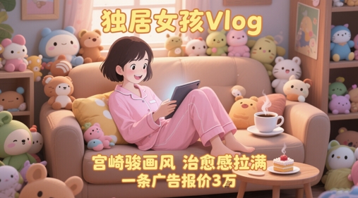 单个账号涨粉71W！用AI制作独居女孩Vlog，宫崎骏画风，治愈感拉满，一条广告报价3W-三石资源库