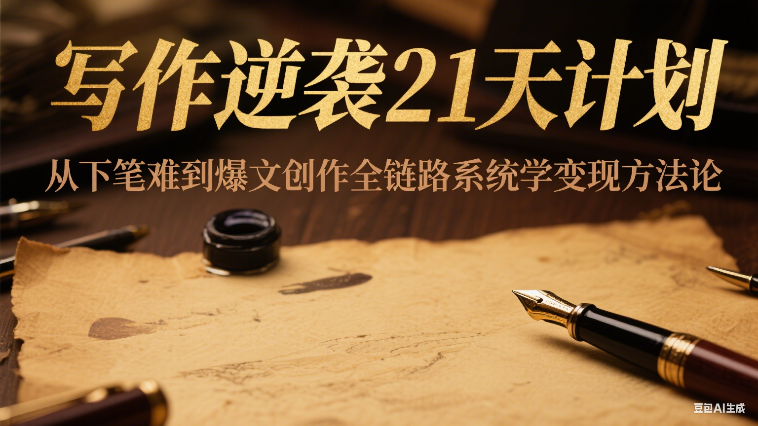 写作逆袭21天计划：从下笔难到爆文创作全链路系统学变现方法论-三石资源库