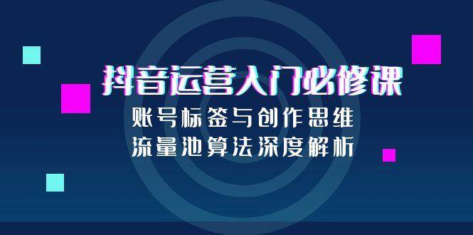 抖音运营入门必修课，账号标签与创作思维，流量池算法深度解析-三石资源库