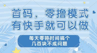 首码零撸项目，有快手就可以做，每天业务时间搞个几张不是问题【揭秘】-三石资源库
