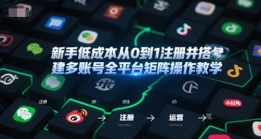 新手低成本从0到1注册并搭建多账号全平台矩阵操作教学，手机号-邮箱-IP-工具-三石资源库