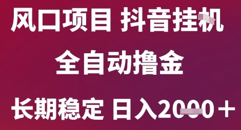风口项目，六月最新玩法抖音无人挂G，全自动撸金，长期稳定 日入2k+【揭秘】-三石资源库