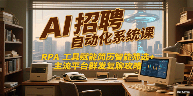 AI招聘自动化系统课，RPA工具赋能简历智能筛选+主流平台群发复聊全攻略-三石资源库