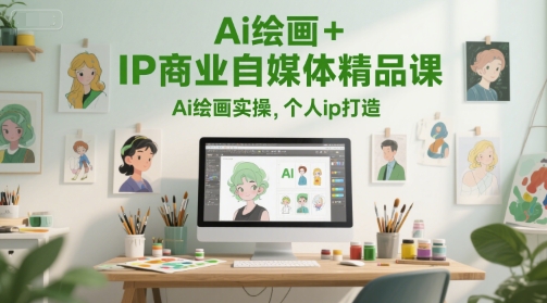 Ai绘画+IP商业自媒体精品课，Ai绘画实操，个人ip打造-三石资源库