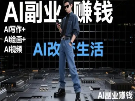 AI改变生活（Ai写作+AI绘画+Ai视频），AI副业挣钱-三石资源库
