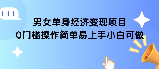 女单身经济项目变现周期长可复购率高日入1k+-三石资源库