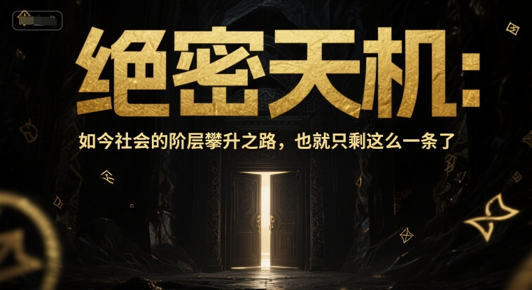 付费文章：绝密天机：如今社会的阶层攀升之路，也就只剩这么一条了-三石资源库
