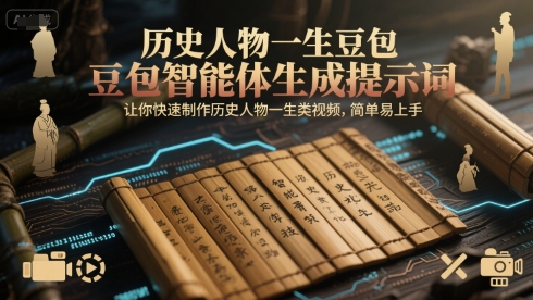 历史人物一生豆包智能体生成提示词，让你快速制作历史人物一生类视频，简单易上手-三石资源库
