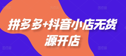 拼多多+抖音小店无货源开店，包括：选品、运营、基础、付费推广、爆款案例等(更新25年6月)-三石资源库
