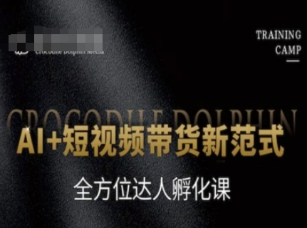 AI+短视频带货新范式，全方位达人孵化课-三石资源库
