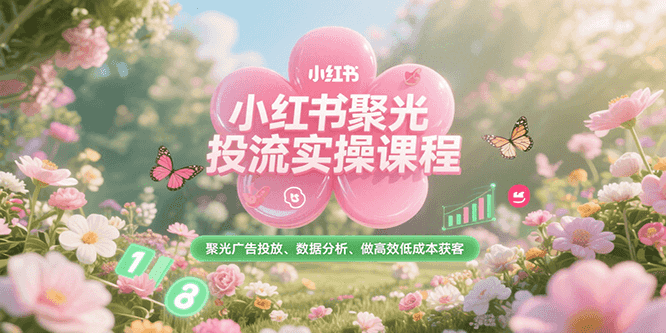 小红书聚光投流实操课程，聚光广告投放、数据分析、做高效低成本获客-三石资源库