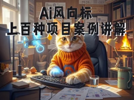 Ai风向标-附100种项目案例玩法-0基础小白到大神ai视频商业应用教学-三石资源库