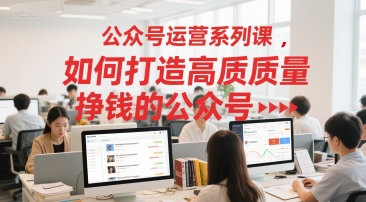 公众号运营系列课，如何打造高质量挣钱的公众号-三石资源库
