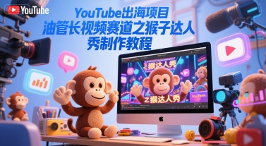 YouTube出海项目，油管长视频赛道之猴子达人秀制作教程-三石资源库