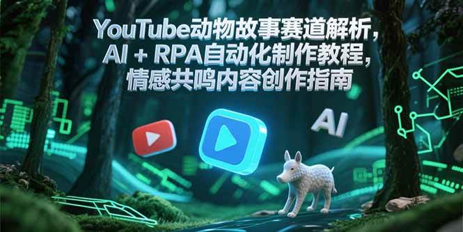 YouTube动物故事赛道解析，AI+RPA自动化制作教程，情感共鸣内容创作指南-三石资源库