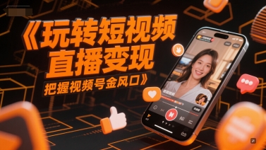 玩转短视频直播变现，把握视频号金风口-三石资源库