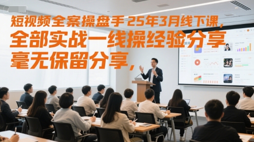 短视频全案操盘手25年3月线下课，全部实战一线操盘手经验分享，毫无保留分享，全是干货-三石资源库