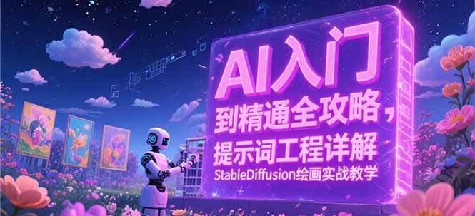AI入门到精通全攻略，提示词工程详解，StableDiffusion绘画实战教学-三石资源库