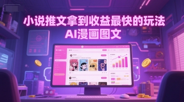 小说推文拿到收益最快的玩法，AI漫画图文-三石资源库