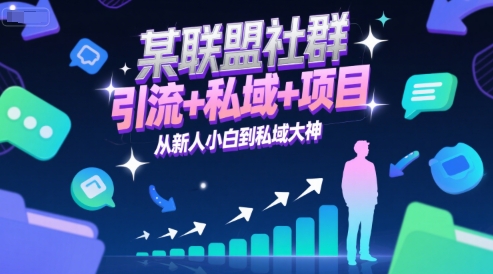 某联盟社群，引流+私域+项目，从新人小白到私域大神-三石资源库