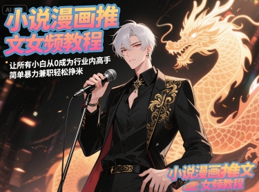 小说漫画推文女频教程，让所有小白从0成为行业内高手，简单暴力兼职轻松挣米-三石资源库