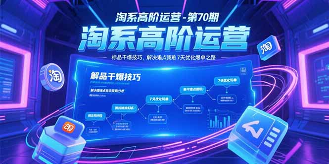 （15307期）淘系高阶运营-第70期，标品干爆技巧，解决难点策略，大佬操盘方法-三石资源库