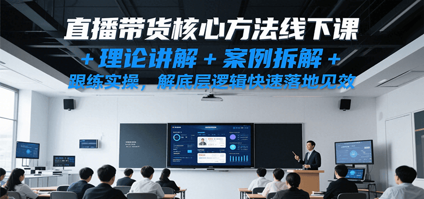 直播带货核心方法线下课,理论讲解+案例拆解+跟练实操,解底层逻辑快速落地见效-三石资源库