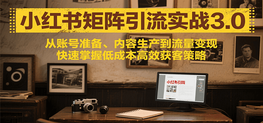 小红书矩阵引流3.0，从账号准备、内容生产到流量变现，快速掌握低成本高效获客策略-三石资源库