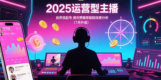 （15508期）2025运营型主播：自然流起号，微付费投放技巧，罗盘数据深度解析(7月更新)-三石资源库