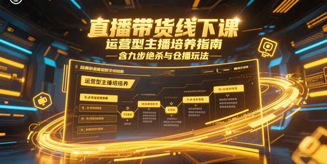 （15281期）直播带货线下课，运营型主播培养指南，含九步绝杀与仓播玩法-三石资源库