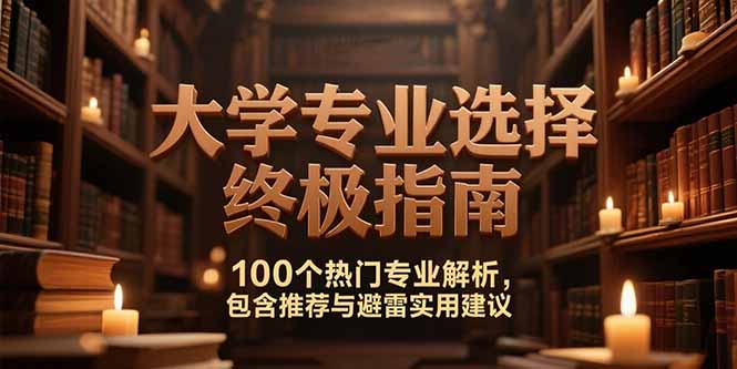 （15261期）付费文：大学专业选择终极指南,100个热门专业解析,包含推荐与避雷实用建议-三石资源库