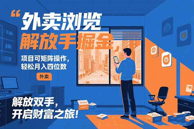 (15440期)外卖浏览掘金项目 可矩阵操作 轻松日入500+-三石资源库